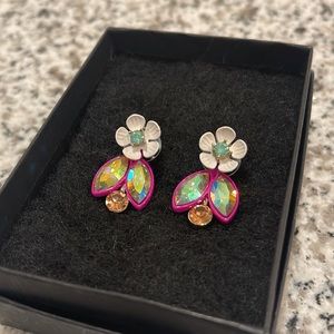 Betsey Johnson Convertible Crystal Flower Earrings